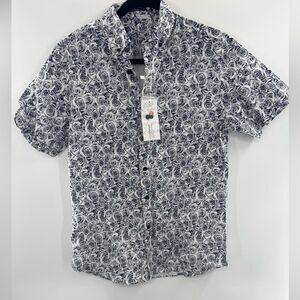 3For$20 Coofandy Blue/White Floral Button Down Shirt size small NWT